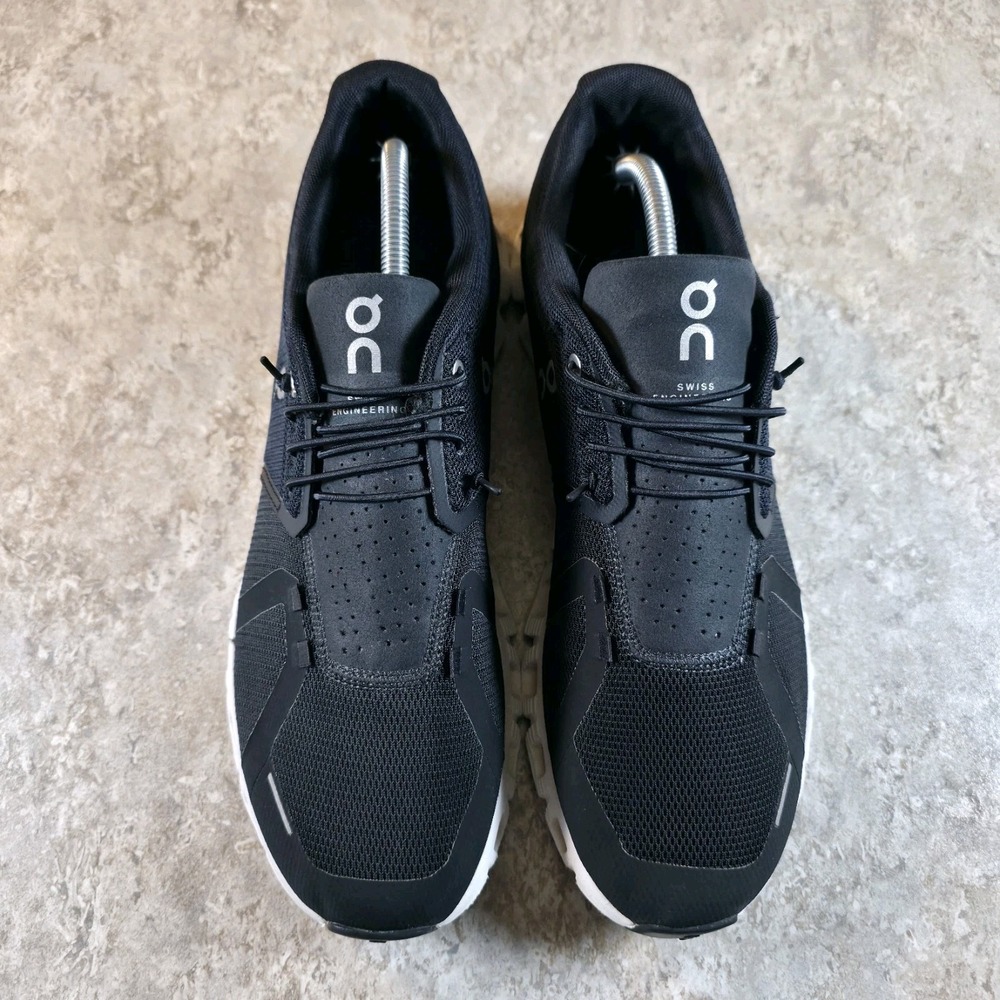 On Cloud 5 Mens Size 11.5 Black White Athletic Running Walking Shoes Sneakers - Picture 3 of 9